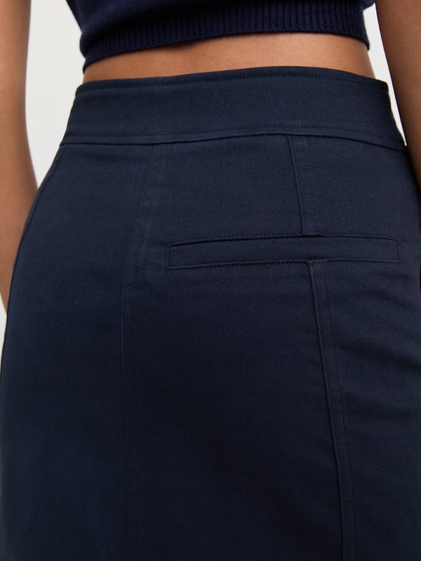 Pomelo Pomelo Back-Slit Cargo Skirt - Navy