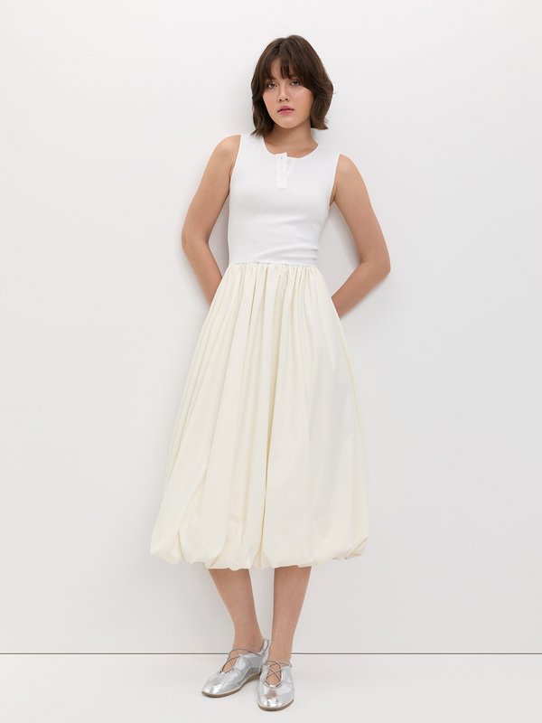 Pomelo Pomelo Balloon Skirt Dress - Off-White