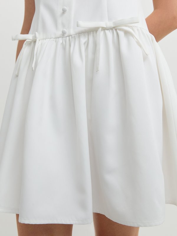Pomelo Pomelo Balloon Skirt Dress - White