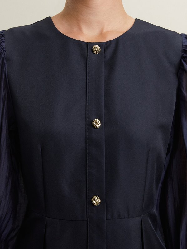 Pomelo Pomelo Balloon Sleeve Dress - Navy