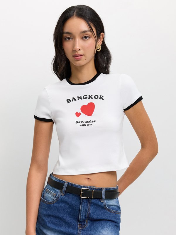 pomelo Pomelo Bangkok Graphic Print Tee - White