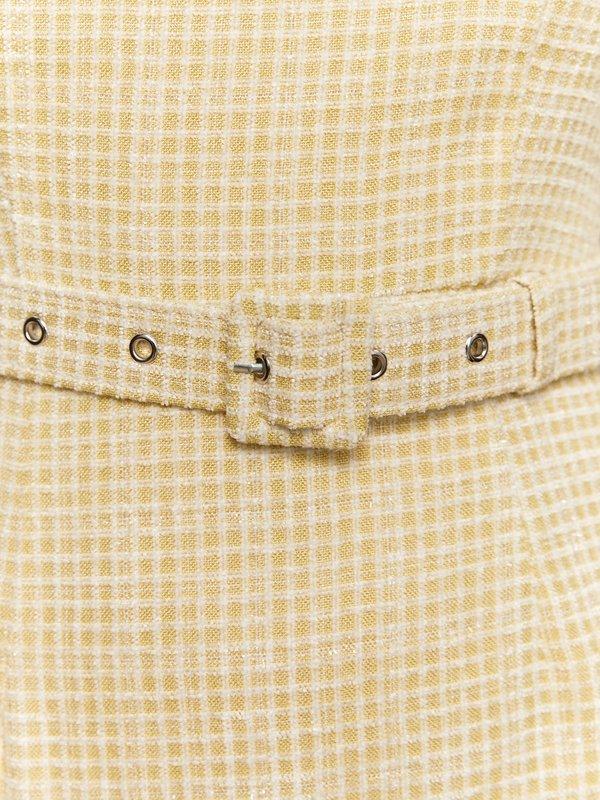 Pomelo Pomelo Belt Detail Mini Dress - Yellow