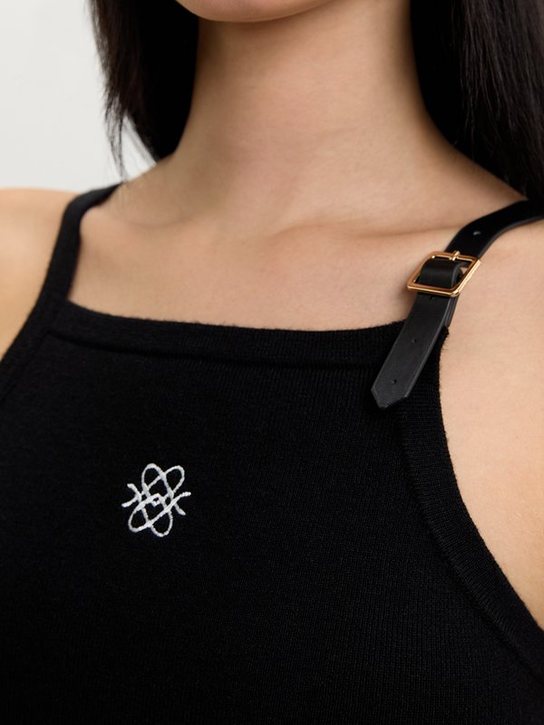 Pomelo Pomelo Belt Strap Top - Black