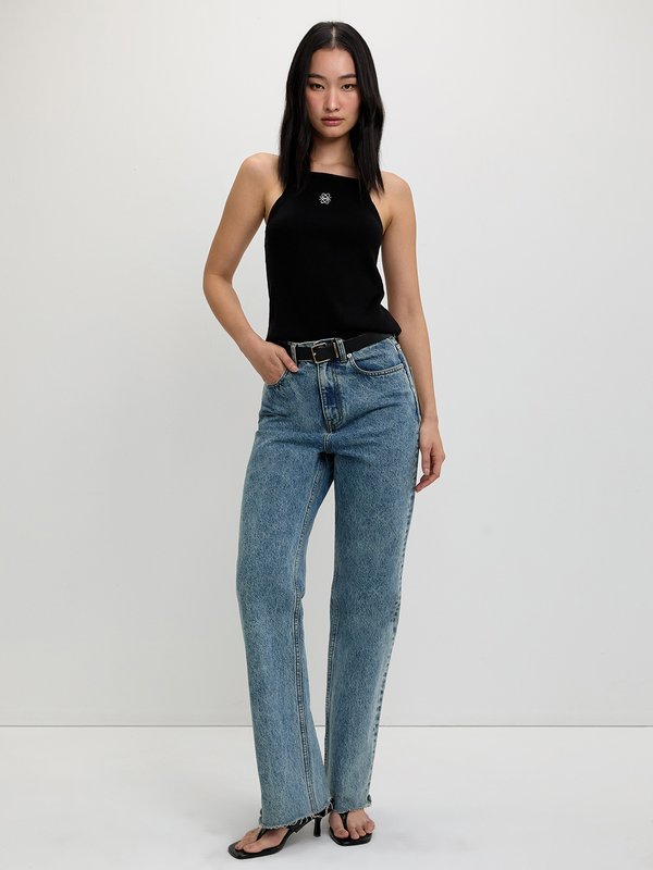 Pomelo Pomelo Belt Strap Top - Black