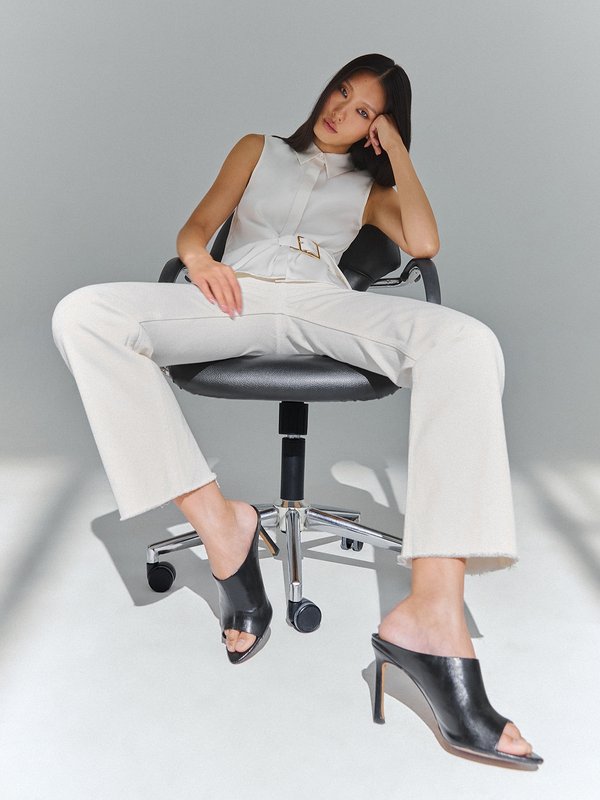 Pomelo Pomelo Belted Blouse - Cream