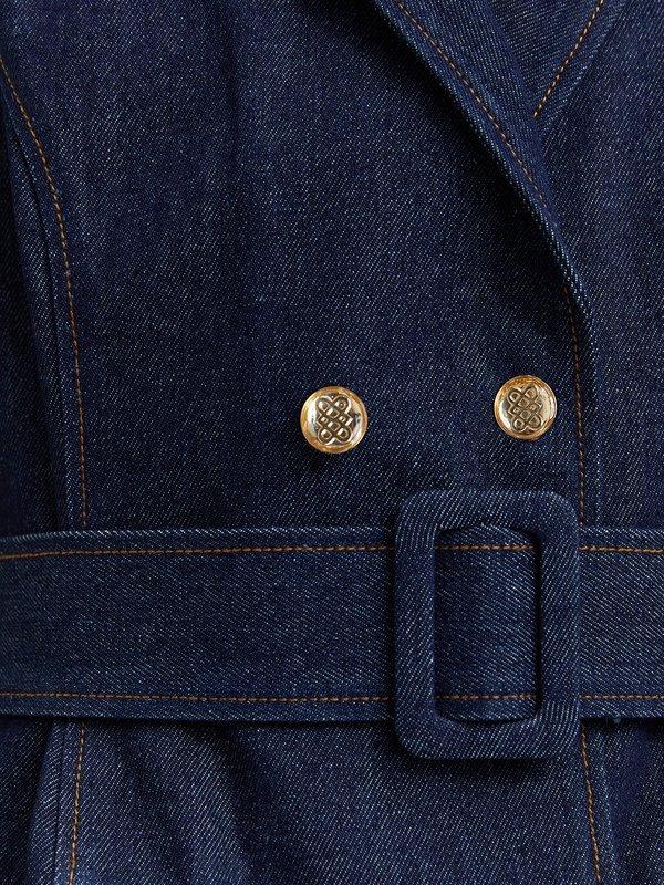 Pomelo Pomelo Belted Denim Dress - Blue