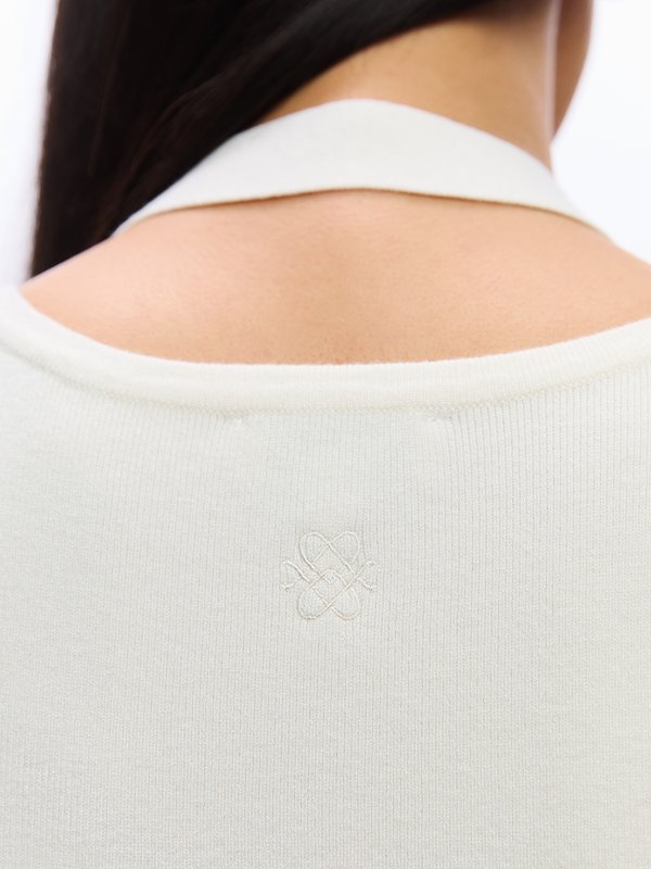 Pomelo Pomelo Belted Knit Top - Cream