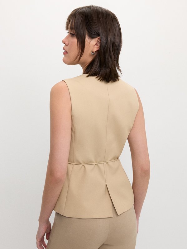 Pomelo Pomelo Belted Vest - Beige