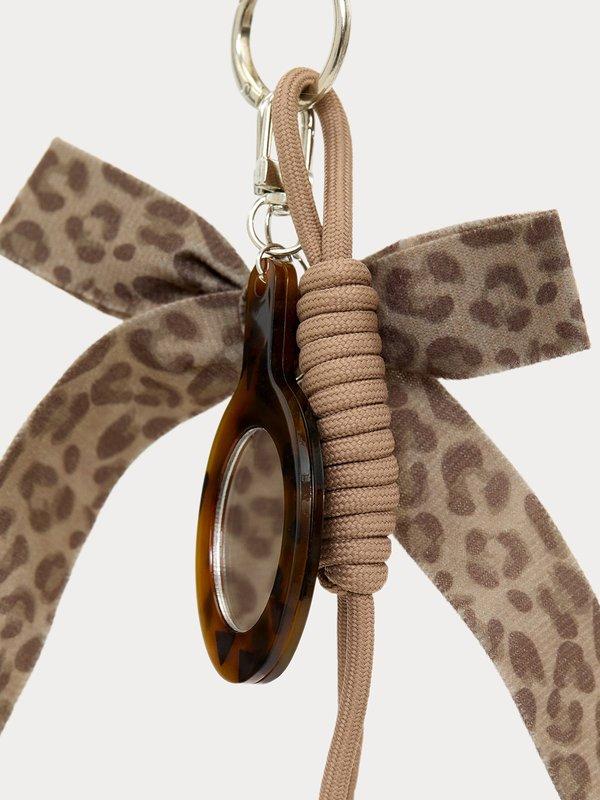 Pomelo Pomelo Bow Charm Keyring - Brownish Grey