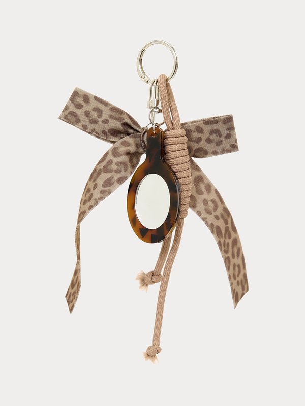 pomelo Pomelo Bow Charm Keyring - Brownish Grey