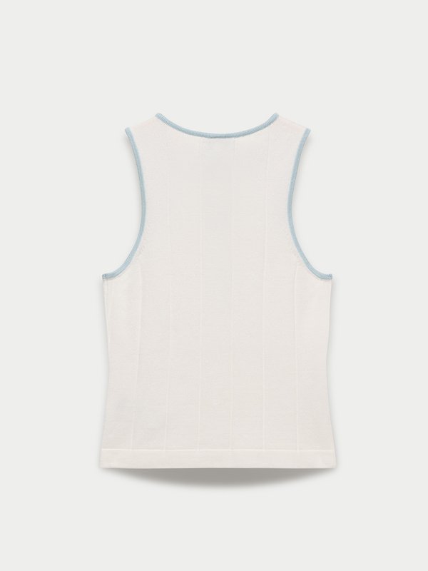 Pomelo Pomelo Bow Contrast Trim Tank Top - White