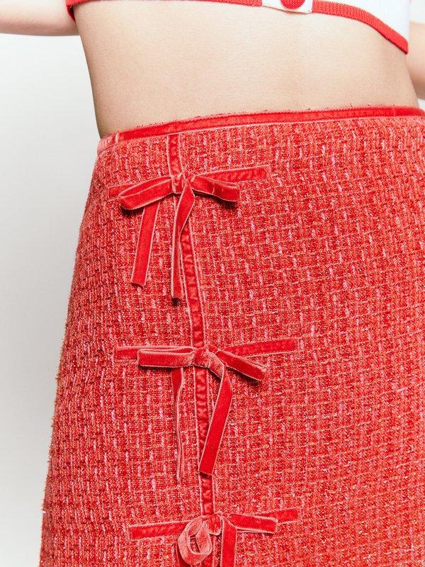 Pomelo Pomelo Bow Detail Mini Skirt - Red