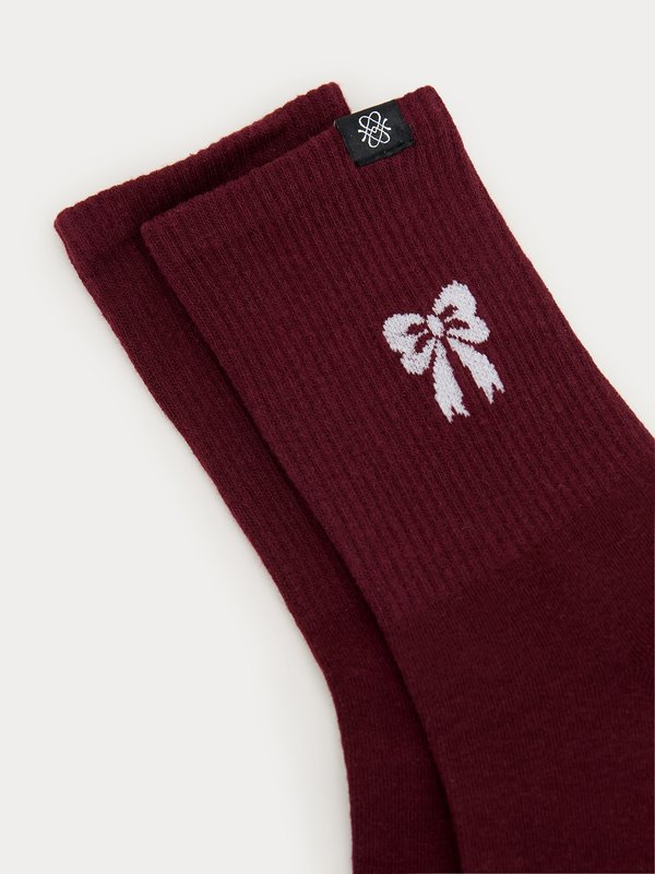 Pomelo Pomelo Bow Detail Socks - Red