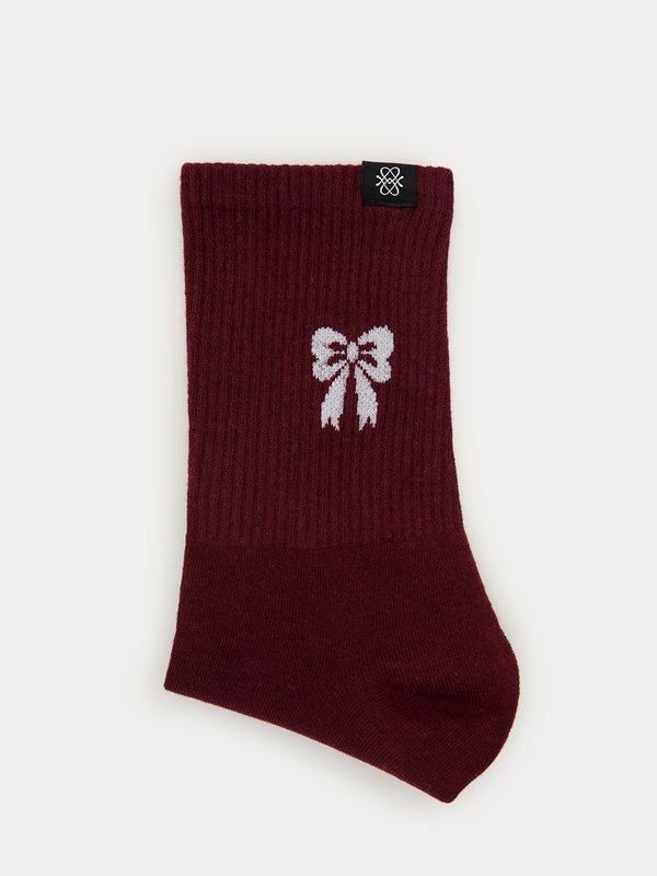 Pomelo Pomelo Bow Detail Socks - Red