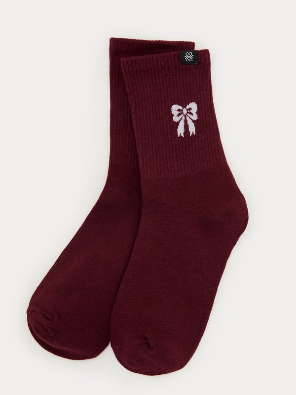 pomelo Pomelo Bow Detail Socks - Red