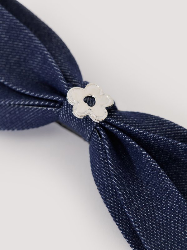 Pomelo Pomelo Bow Hair Clip - Black/Metallic Silver