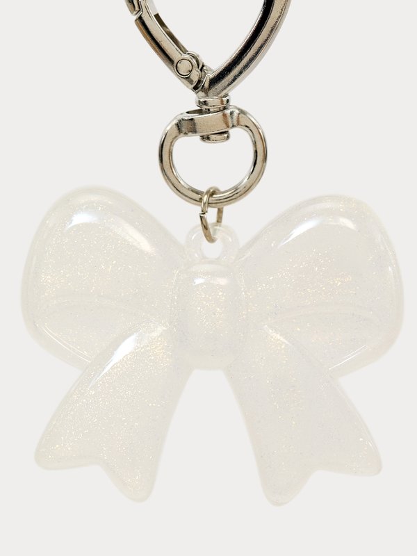 Pomelo Pomelo Bow Heart Keyring - White
