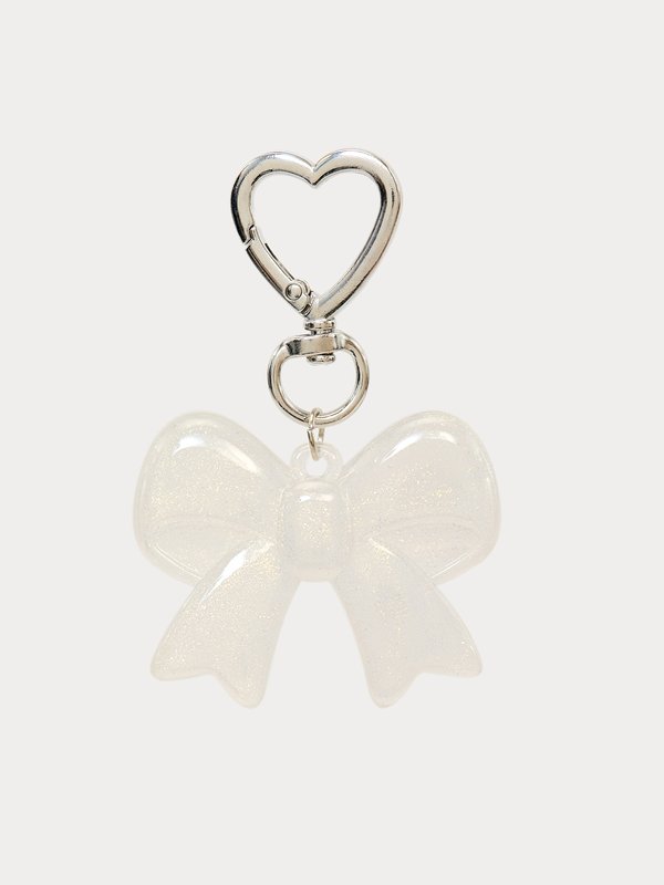 pomelo Pomelo Bow Heart Keyring - White