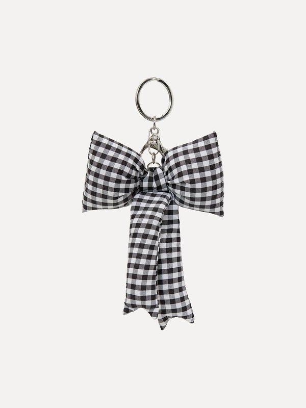 pomelo Pomelo Bow Keyring - Black Checkered