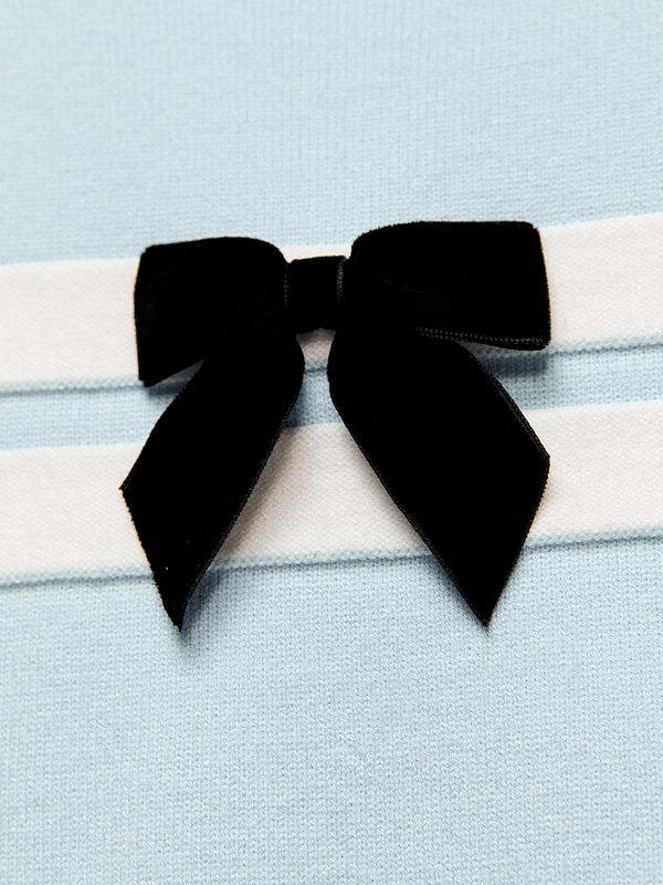 Pomelo Pomelo Bow Knit Top - Baby Blue