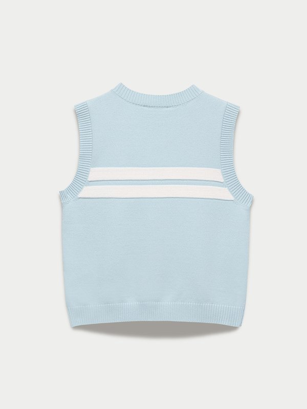 Pomelo Pomelo Bow Knit Top - Baby Blue