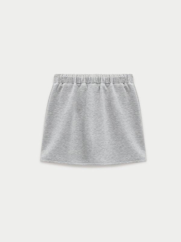 Pomelo Pomelo Bow Rhinestone Skirt - Mid Grey