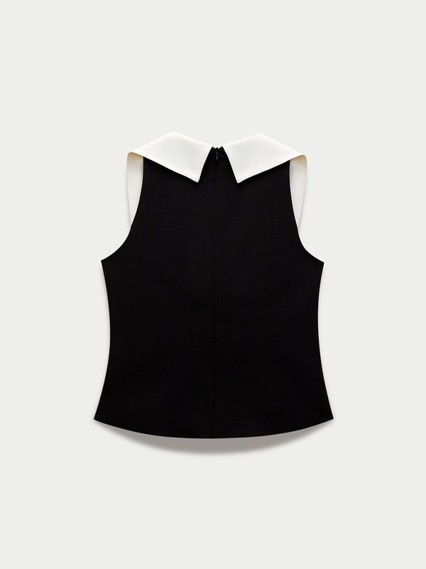 Pomelo Pomelo Bow Sailor Collar Crop Top - Black
