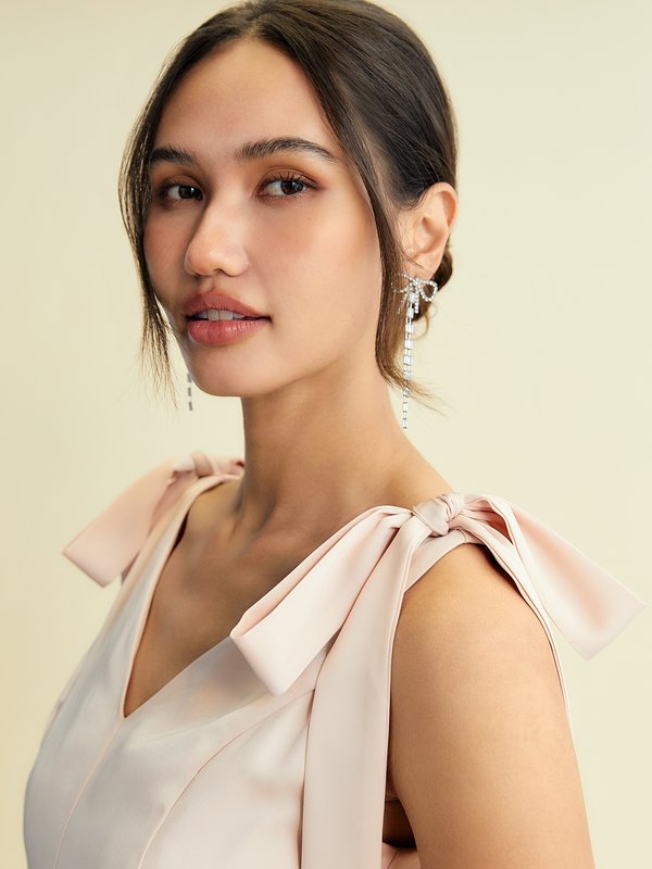 Pomelo Pomelo Bow Tie Mini Dress - Light Pink