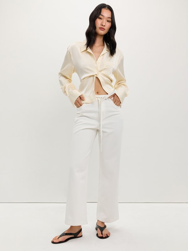 pomelo Pomelo Bow Tie Pants - Off-White
