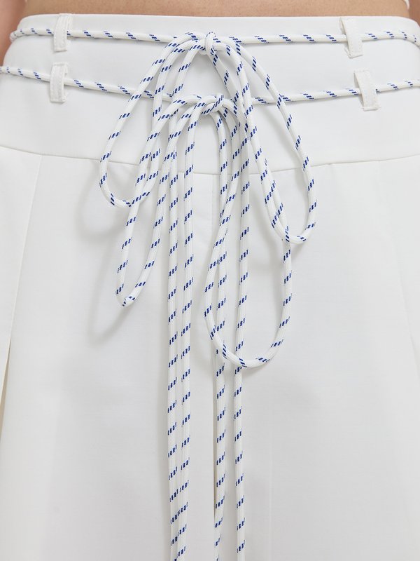Pomelo Pomelo Bow Tie Pleated Skirt - White