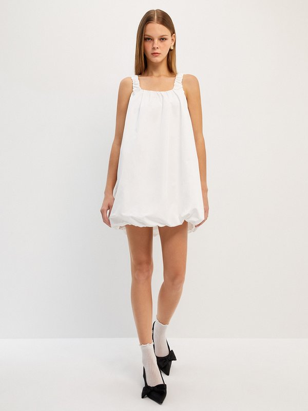 Pomelo Pomelo Bubble Mini Dress - White