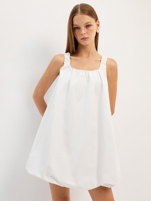 pomelo Pomelo Bubble Mini Dress - White