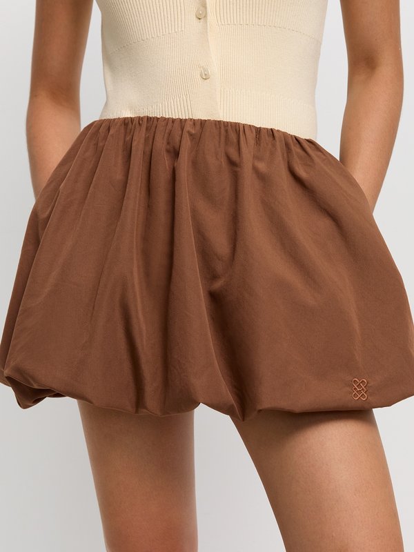 pomelo Pomelo Bubble Skirt - Brown