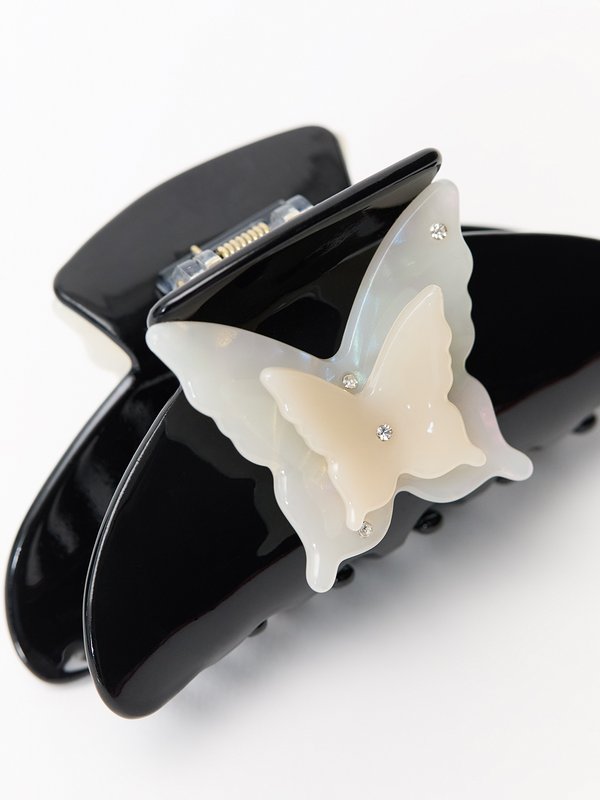 Pomelo Pomelo Butterfly Hair Claw - Black/White