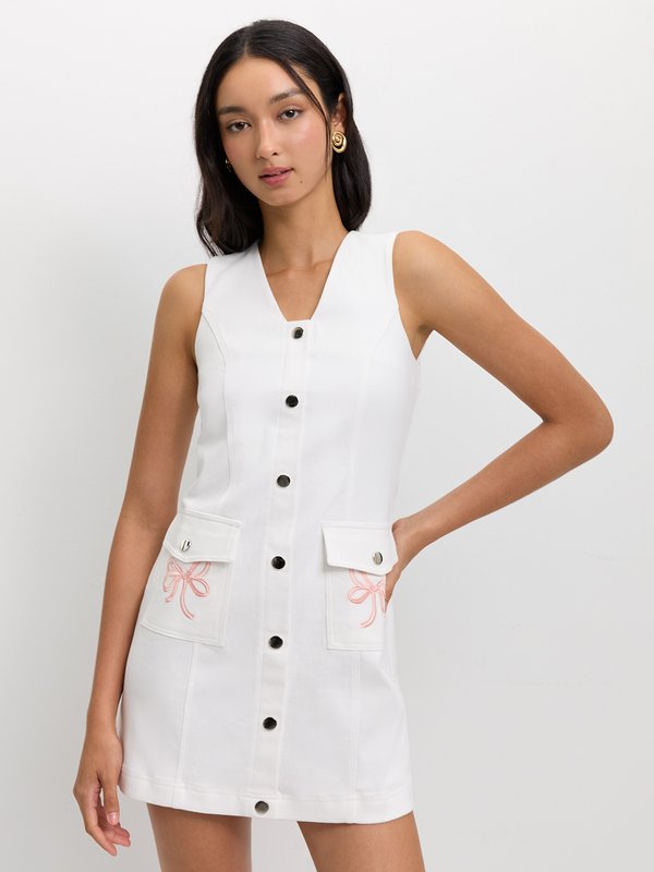 pomelo Pomelo Button-Down Dress - Ivory