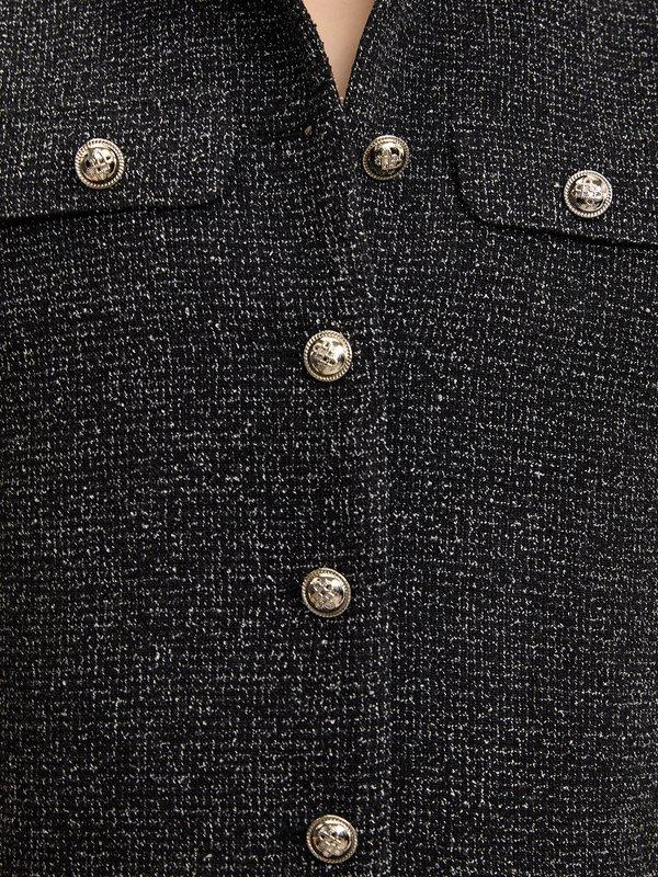 Pomelo Pomelo Button-Up Crop Top - Black