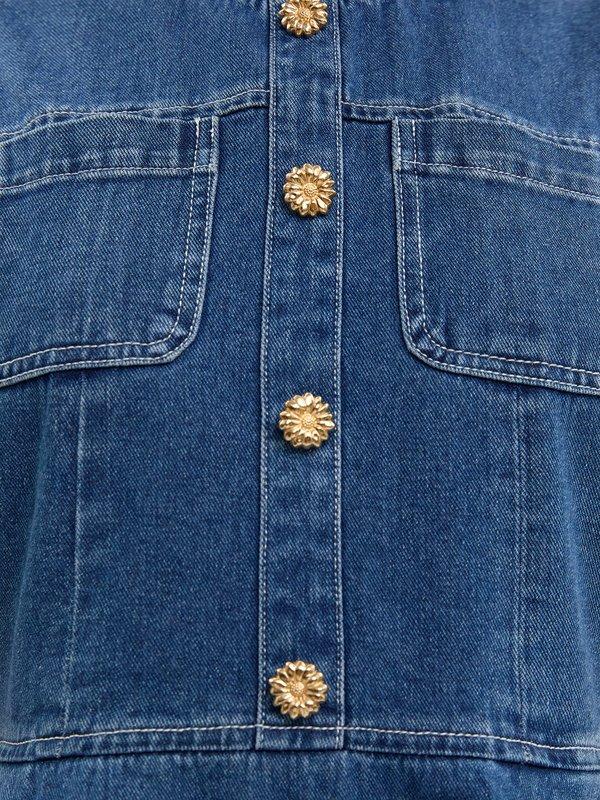 Pomelo Pomelo Button-Up Denim Dress - Blue