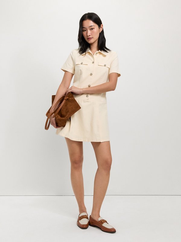 Pomelo Pomelo Button-Up Dress - Ivory