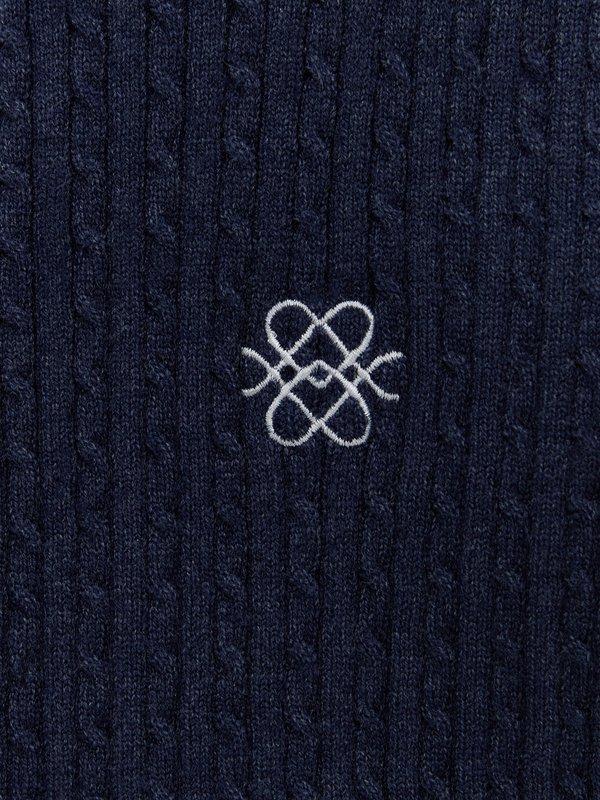 Pomelo Pomelo Button-Up Knit Top - Navy