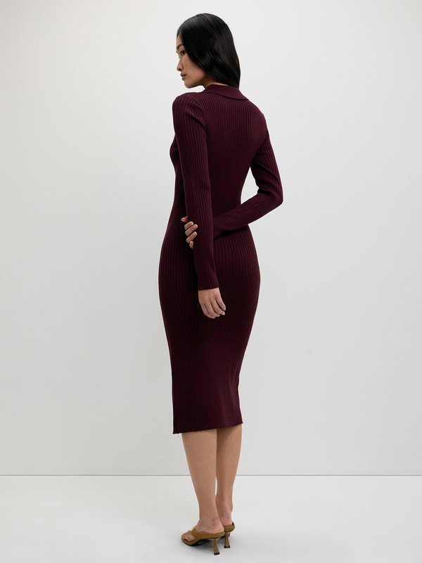 Pomelo Pomelo Buttoned Knit Dress - Dark Brown