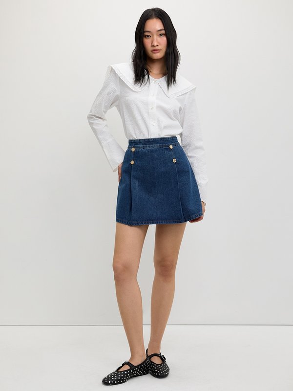 Pomelo Pomelo Buttoned Skirt - Indigo