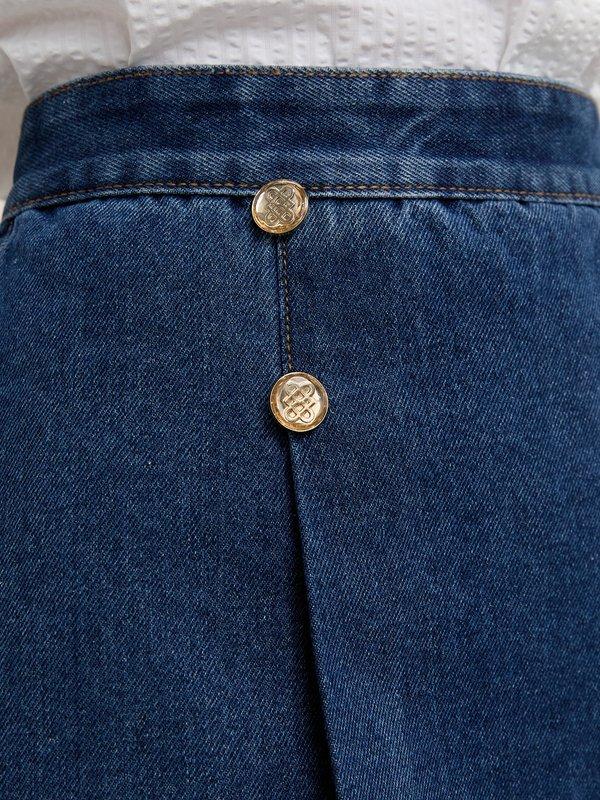 Pomelo Pomelo Buttoned Skirt - Indigo