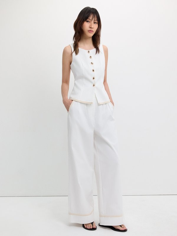 Pomelo Pomelo Buttoned Vest - Ivory
