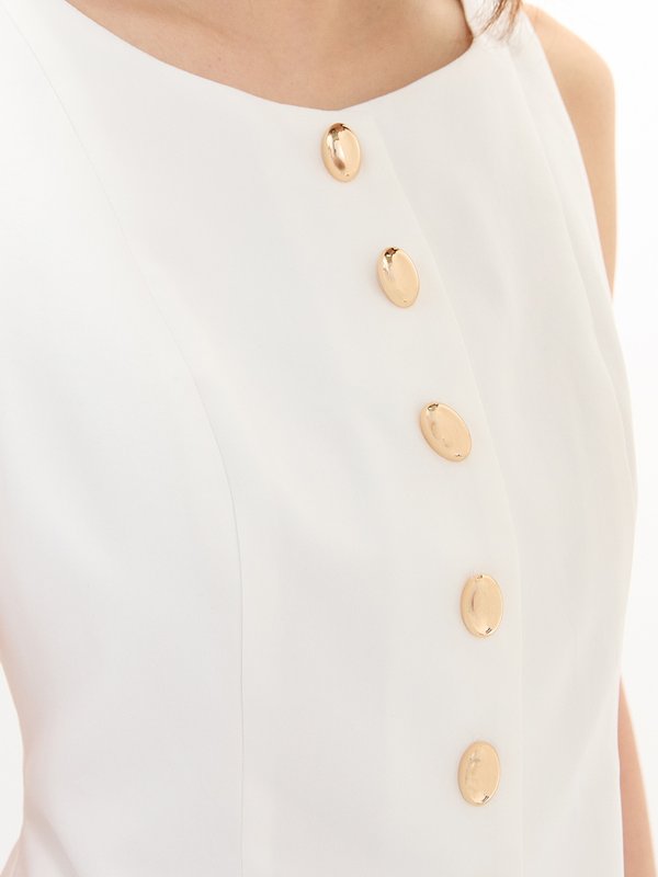 Pomelo Pomelo Buttoned Vest - Ivory