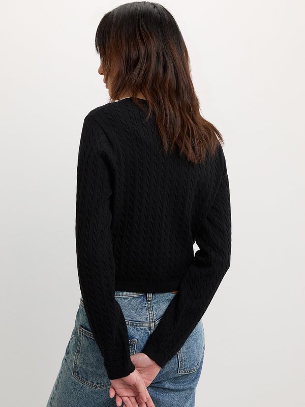 Pomelo Pomelo Cable Knit Cardigan - Black