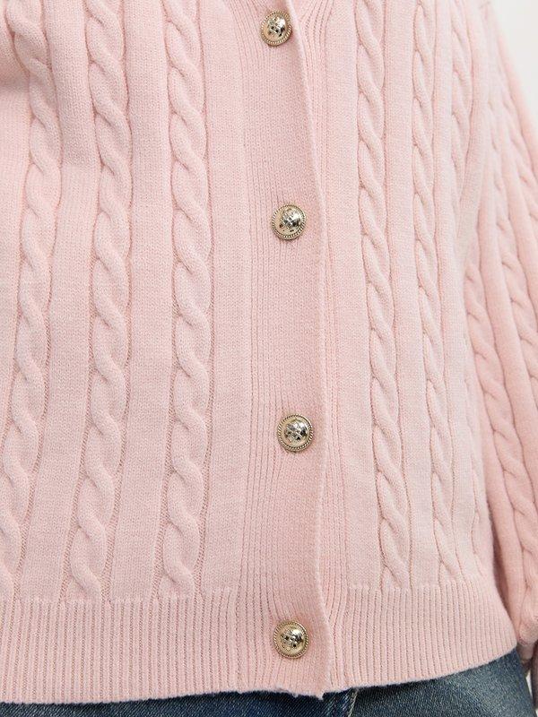 Pomelo Pomelo Cable Knit Cardigan - Light Pink