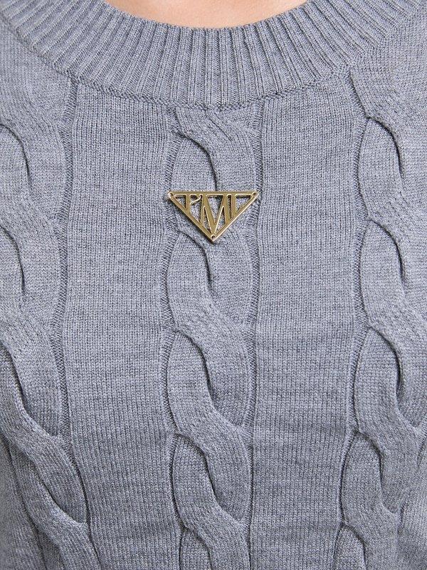 Pomelo Pomelo Cable Knit Sweater - Light Grey