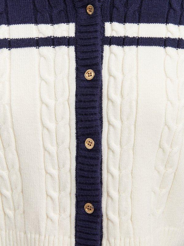 Pomelo Pomelo Cable Knit Top - Navy