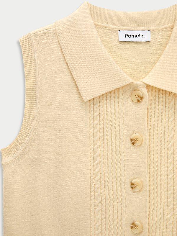 Pomelo Pomelo Cable Knit Top - Yellow