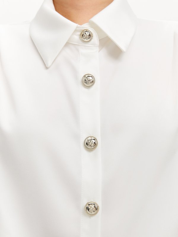 Pomelo Pomelo Cap Sleeve Button-up Top - White